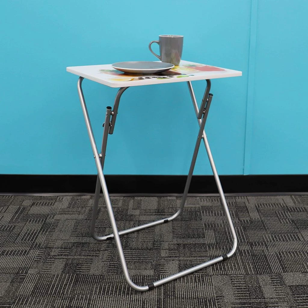 商品Home Basics|Home Basics Cocktails Multi-Purpose Foldable TV Tray Table, White,价格¥487,第2张图片详细描述