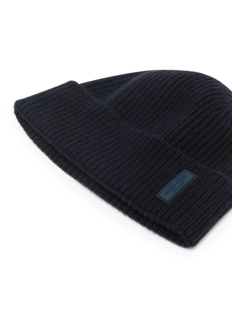 商品Giorgio Armani|logo-patch cashmere-knit beanie,价格¥1874,第2张图片详细描述