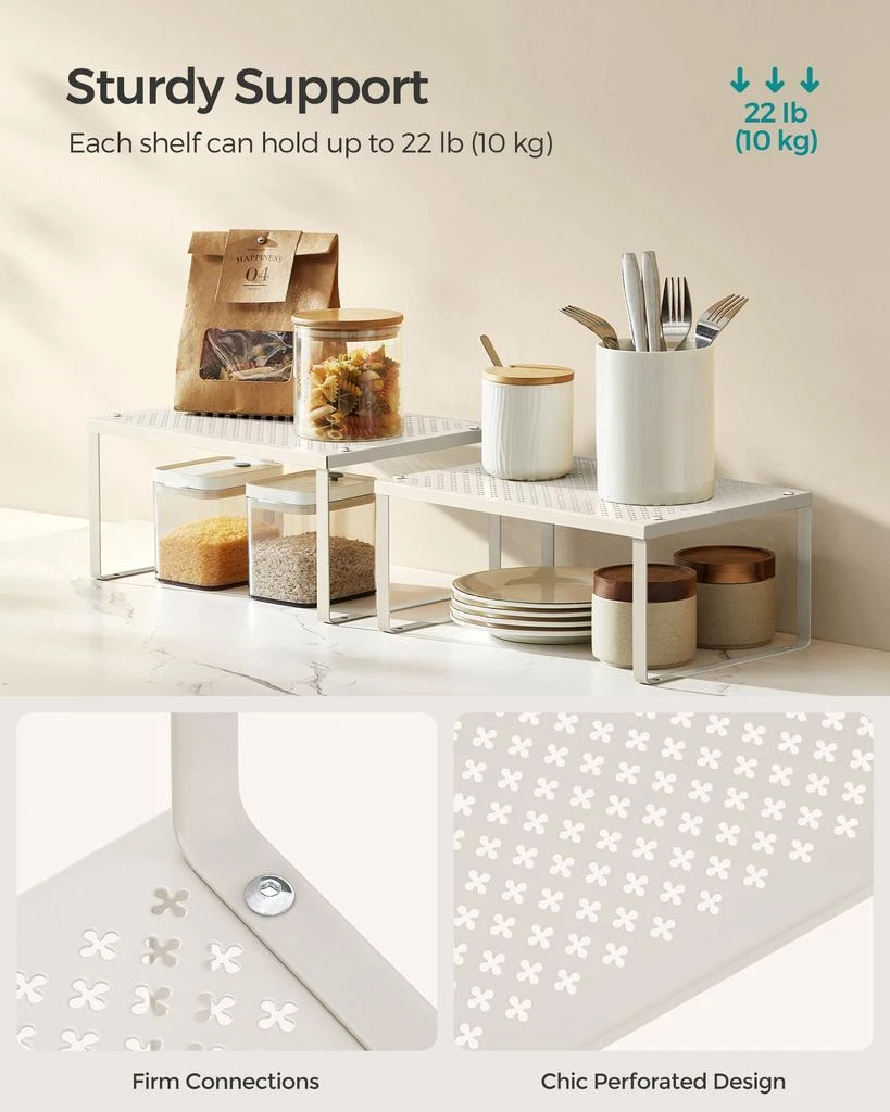 商品BreeBe|Set of 2 Stackable and Expandable Spice Racks Oatmeal Beige,价格¥294,第3张图片详细描述