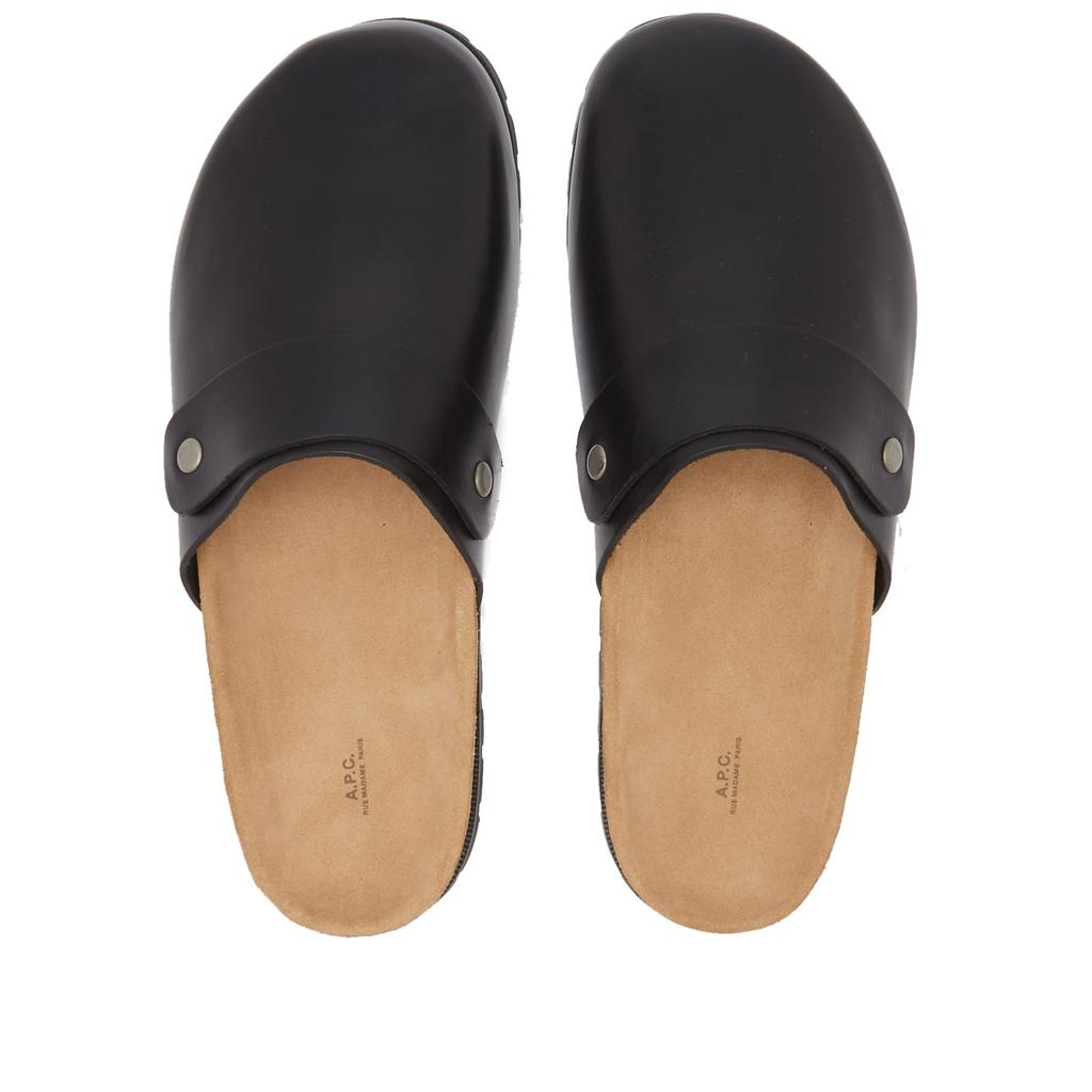 【送料関税込】A.P.C. Danny Leather Mule A.P.C. Men's Danny Leather Mule in Black A.P.C.