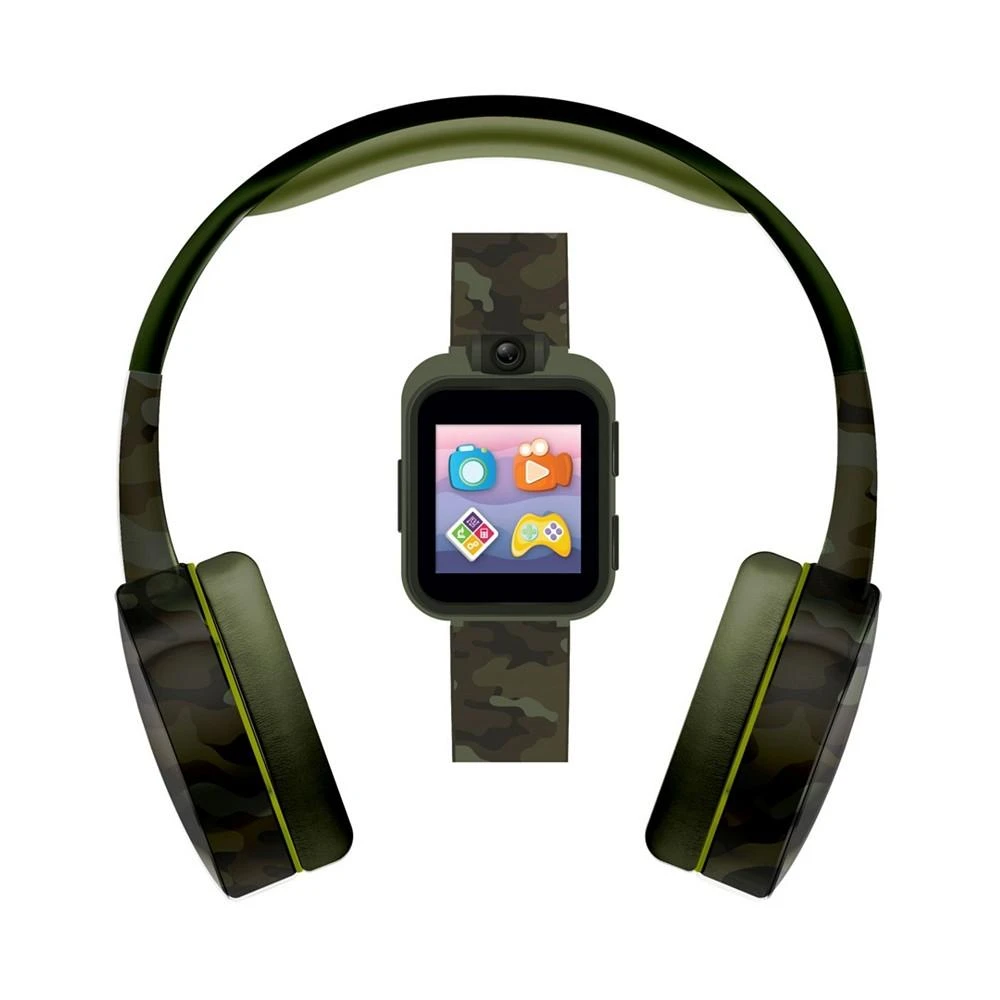 商品Playzoom|Kid's Green Camouflage Print Tpu Strap Smart Watch with Headphones Set 41mm,价格¥673,第1张图片