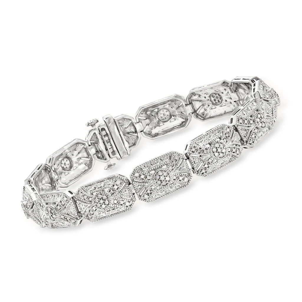 商品Ross-Simons|Diamond Vintage-Inspired Bracelet in Sterling Silver,价格¥3527,第1张图片