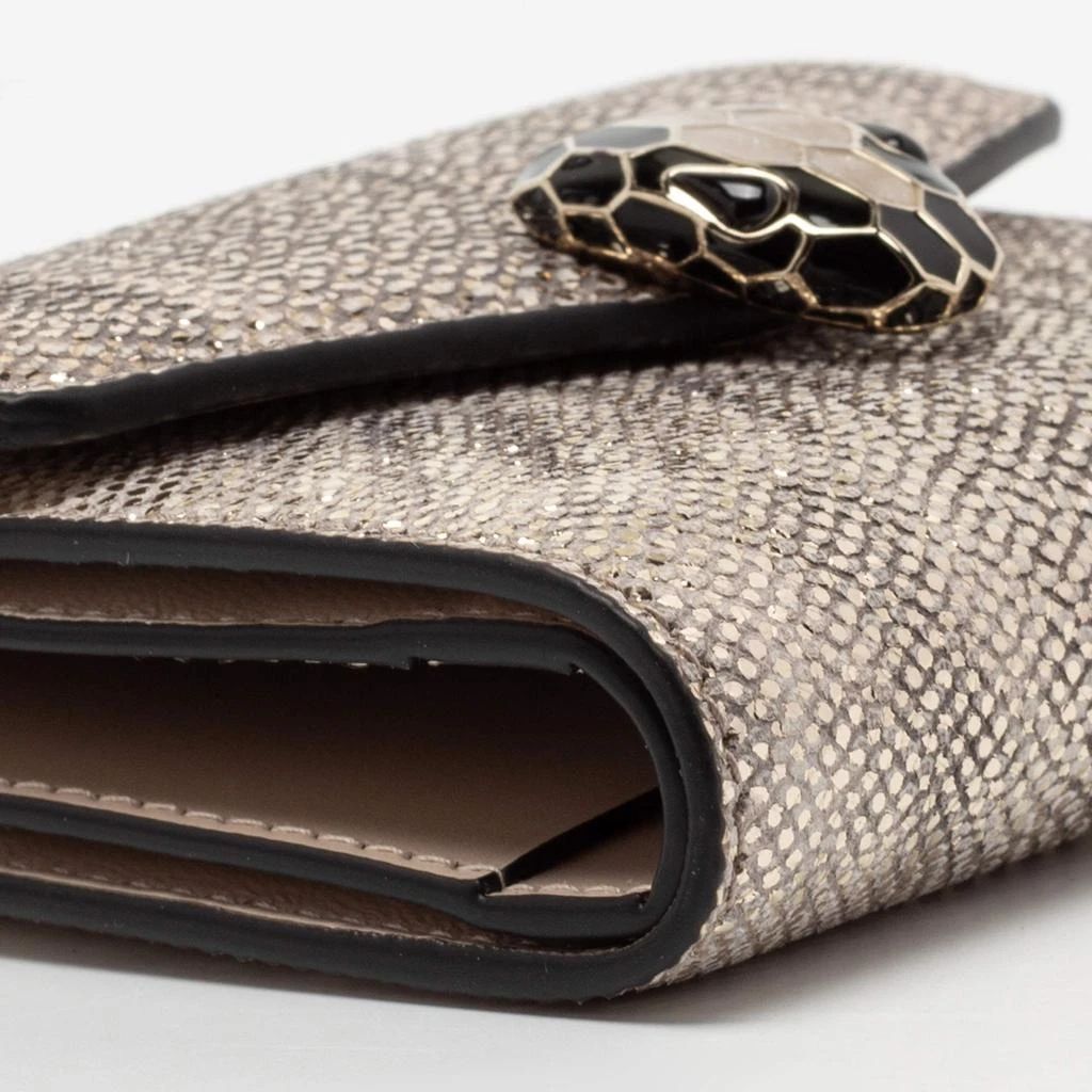 Bvlgari Metallic Gold Karung Leather Serpenti Forever Wallet 商品
