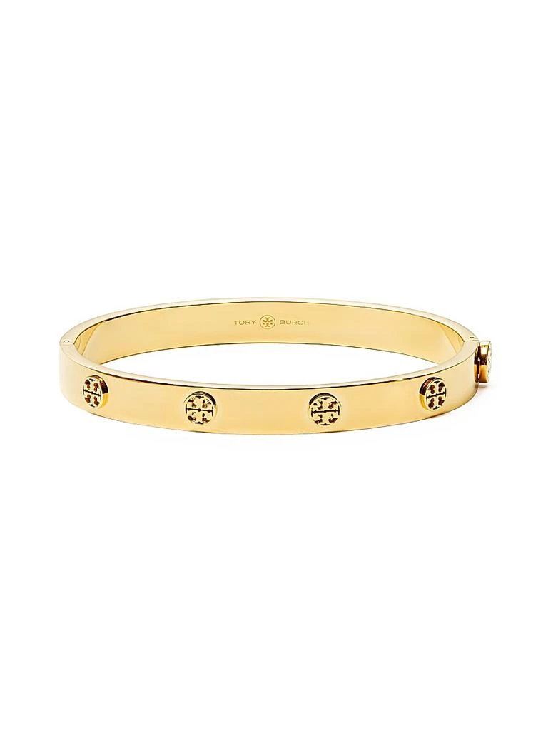 商品Tory Burch|Goldtone Logo Stud Hinged Bangle Bracelet,价格¥1326,第2张图片详细描述