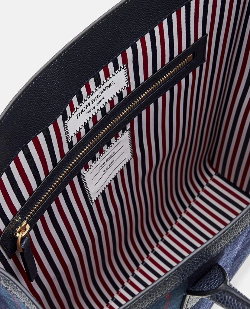 商品Thom Browne|Vertical Tote Bag In Tartan Flannel,价格¥7865,第4张图片详细描述