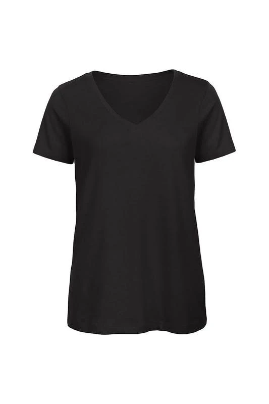 商品B&C|B&C Womens/Ladies Favourite Organic Cotton V-Neck T-Shirt (Black),价格¥104,第1张图片