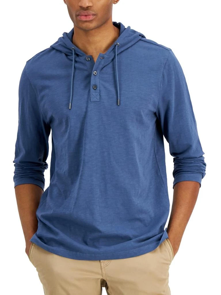 商品Michael Kors|Mens Hooded Drawstring Henley Shirt,价格¥320,第1张图片详细描述
