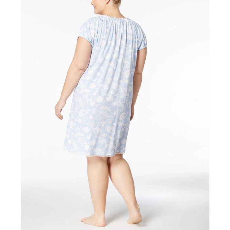 商品Ralph Lauren|Plus Size Floral-Print Lace-Trim Nightgown,价格¥118,第2张图片详细描述