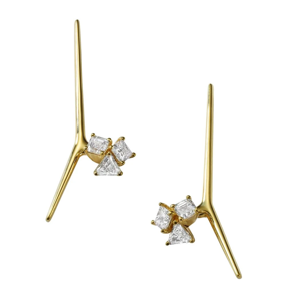 商品AME|Âme Trio 18K Yellow Gold, Lab-Grown Diamond 1.50ct. tw. Medium Bar Earrings,价格¥32956,第3张图片详细描述