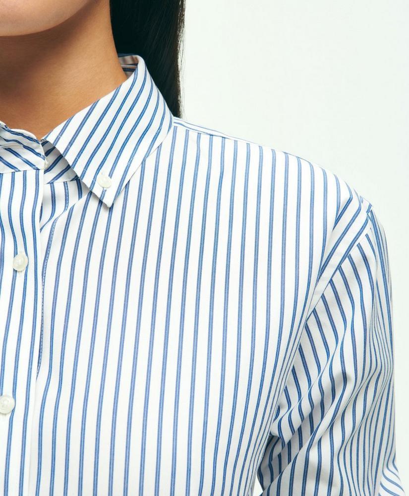 Relaxed Fit Stretch Supima® Cotton Non-Iron Striped Dress Shirt商品第2张图片规格展示