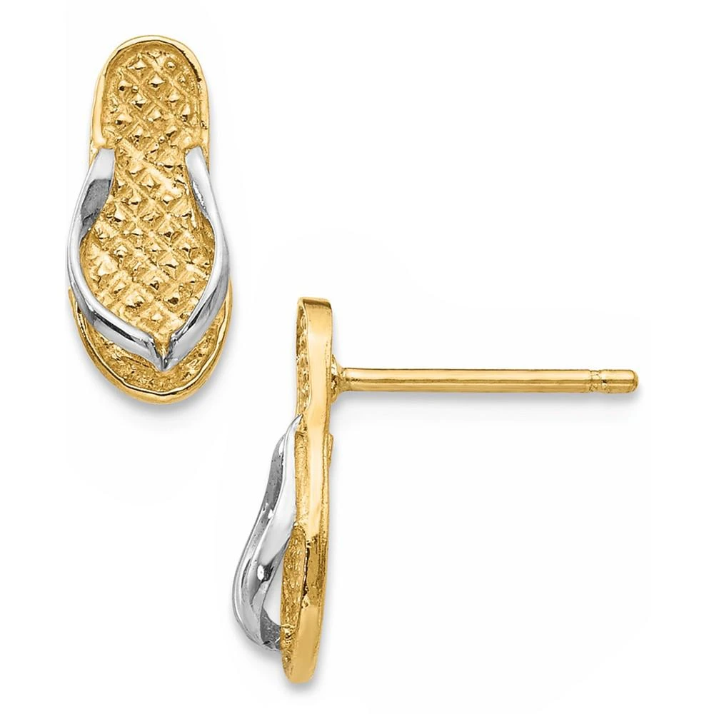 商品Macy's|Flip Flop Earrings in 14K Gold and Rhodium Plating,价格¥2072,第1张图片