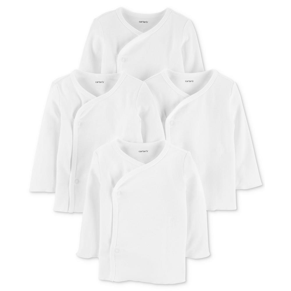 商品Carter's|Baby Boys or Girls 4-Pack Long-Sleeve Side-Snap Cotton T-Shirts,价格¥192,第1张图片