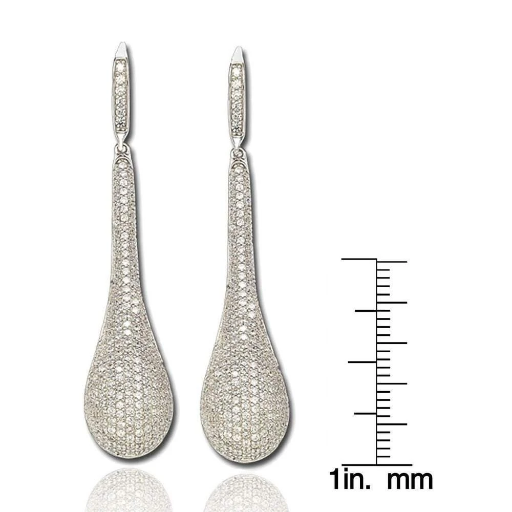 商品Suzy Levian|Suzy Levian Sterling Silver White Cubic Zirconia Teardrop Earrings,价格¥1361,第3张图片详细描述