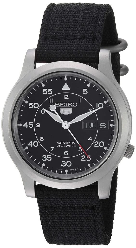 商品Seiko|SEIKO Men's SNK809 5 Automatic Stainless Steel Watch with Black Canvas Strap,价格¥1723,第1张图片