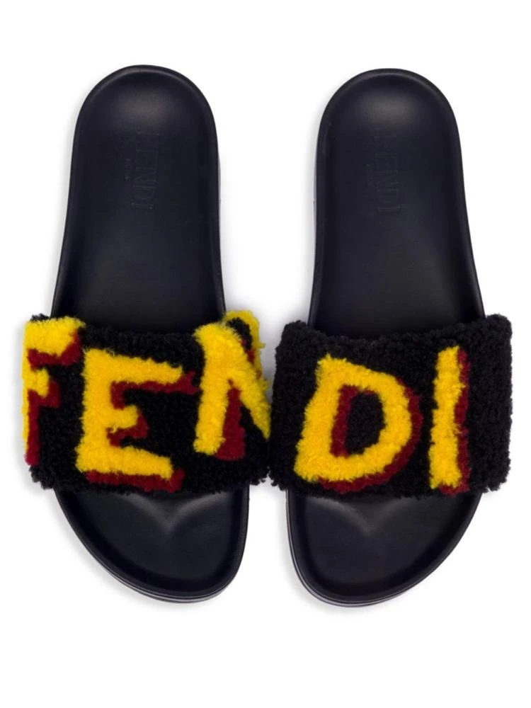 商品Fendi|Logo Shearling Slides,价格¥2785,第3张图片详细描述