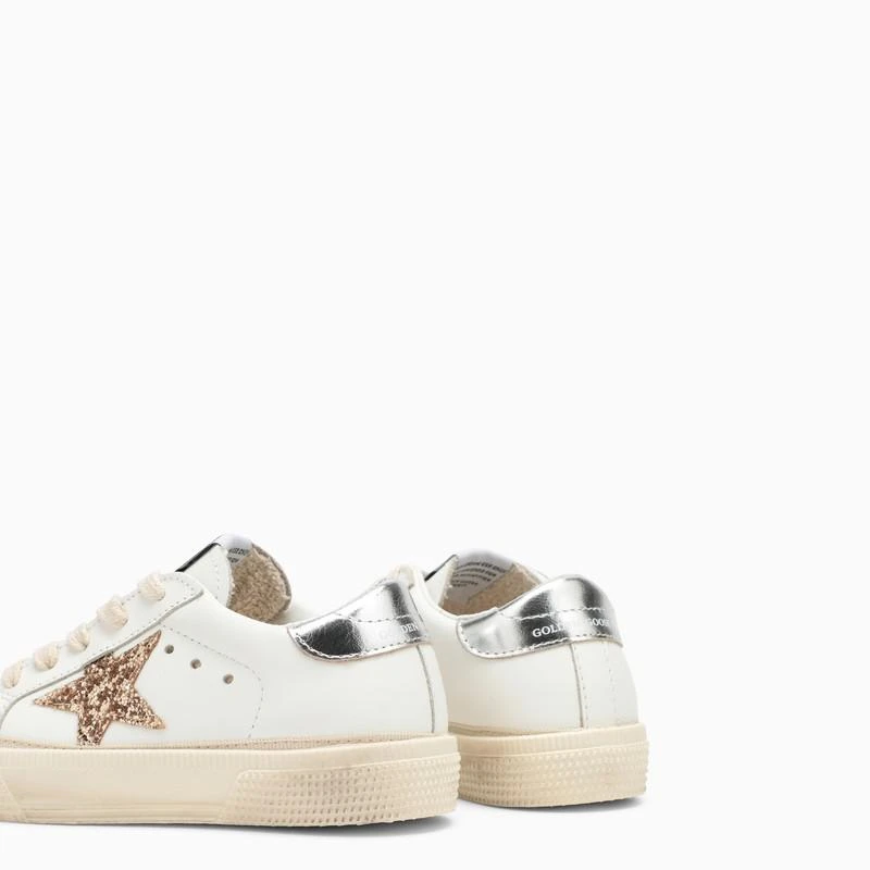 May white/gold/silver low trainer 商品