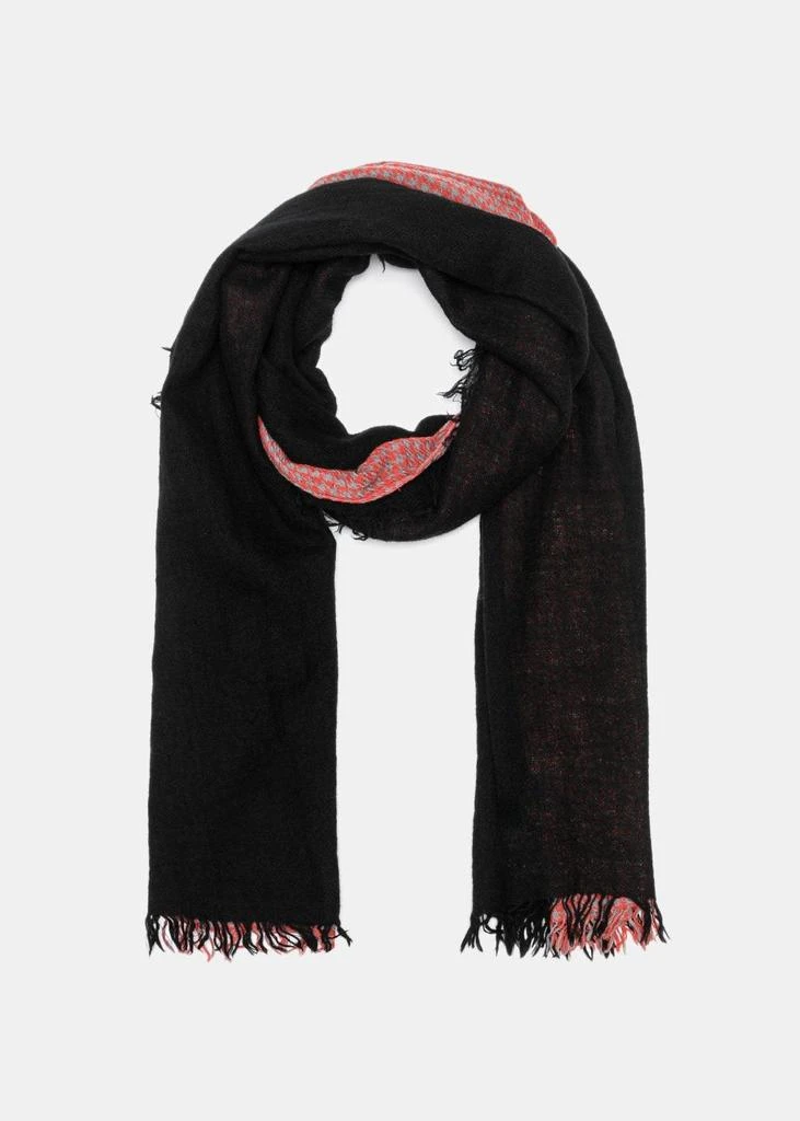 商品YOHJI YAMAMOTO|YOHJI YAMAMOTO Black & Red Two-Tone Needle Punch Scarf,价格¥2363,第2张图片详细描述