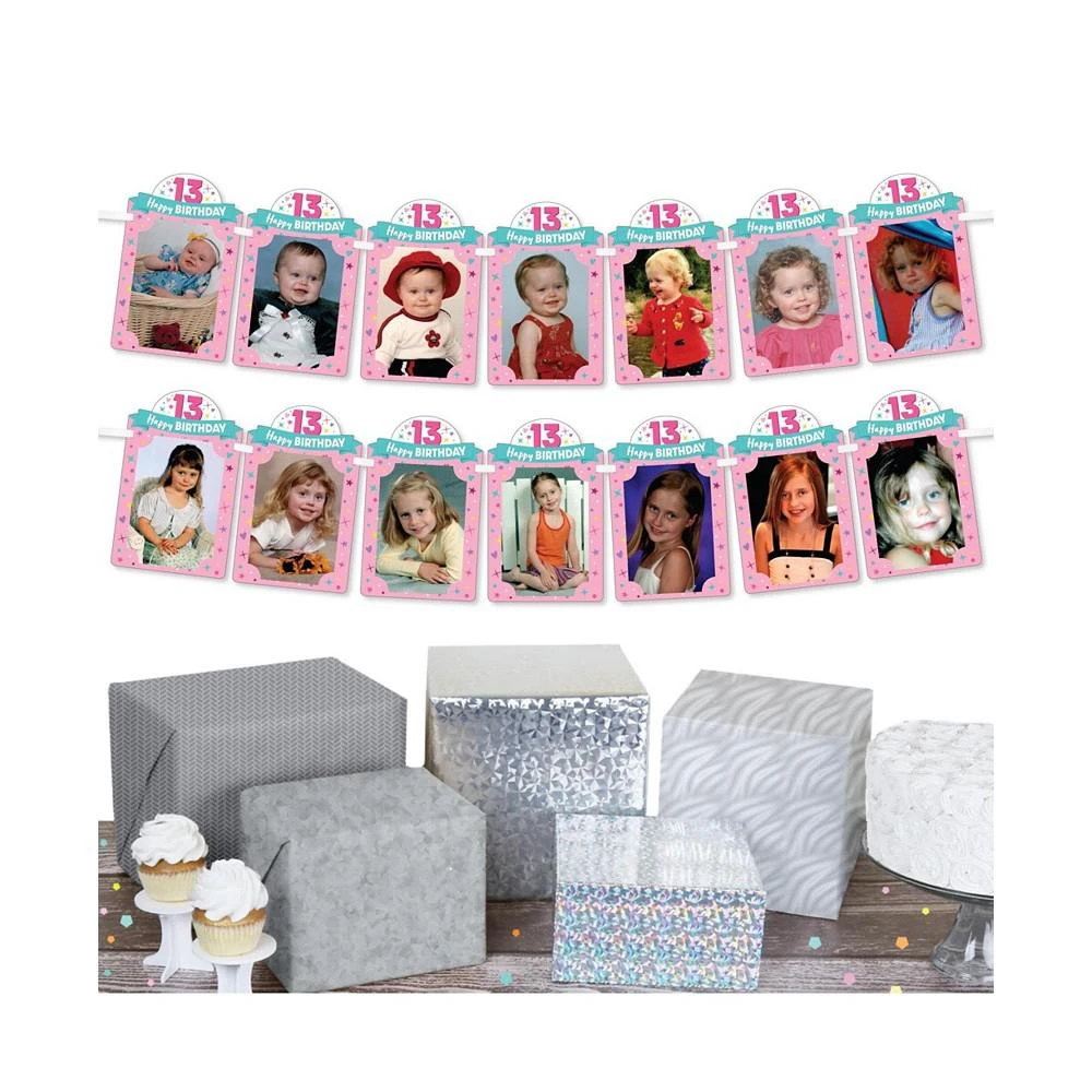 商品Big Dot of Happiness|Girl 13th Birthday - DIY Birthday Party Decor - Picture Display - Photo Banner,价格¥119,第3张图片详细描述