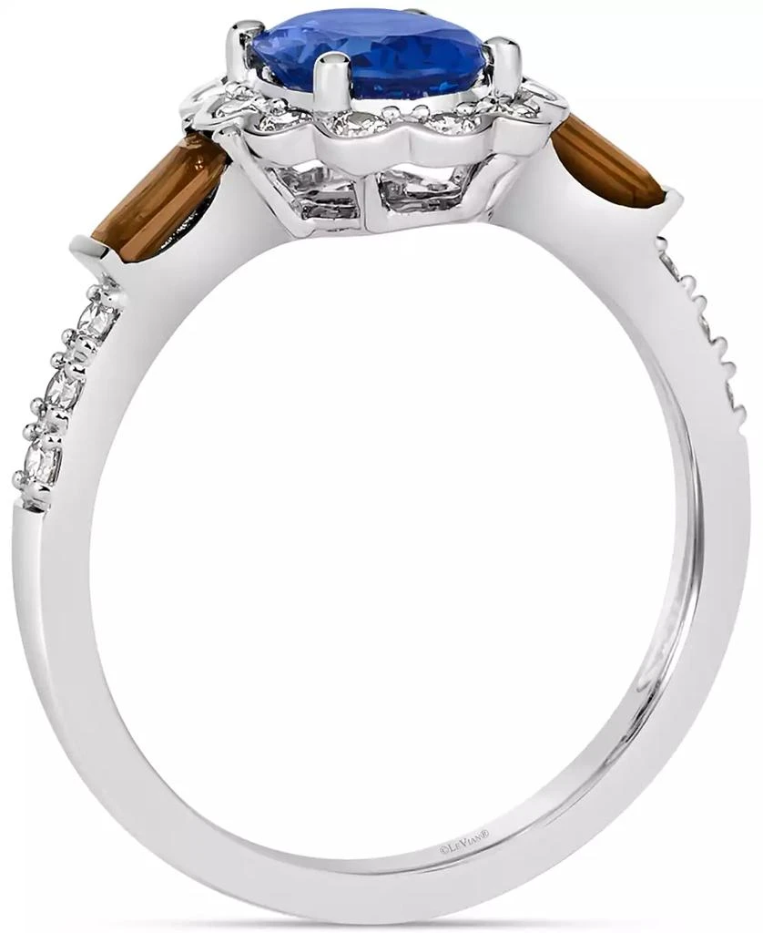 商品Le Vian|Blueberry Tanzanite (1 ct. t.w.), Chocolate Quartz (1/5 ct. t.w.) & Nude Diamond (1/4 ct. t.w.) Halo Ring in 14k White Gold,价格¥9279,第2张图片详细描述