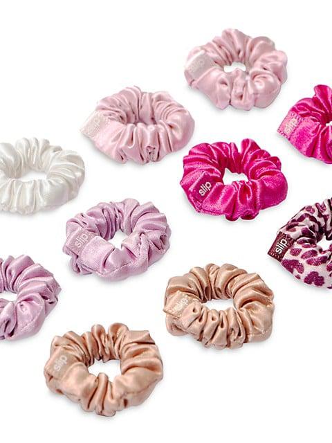 Pure Silk 12-Piece French Rose Minnie Scrunchies Set商品第4张图片规格展示
