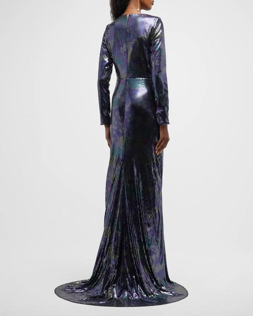 商品Rene Ruiz Collection|Twist-Front Deep V-Neck Sequin Gown,价格¥3865,第5张图片详细描述