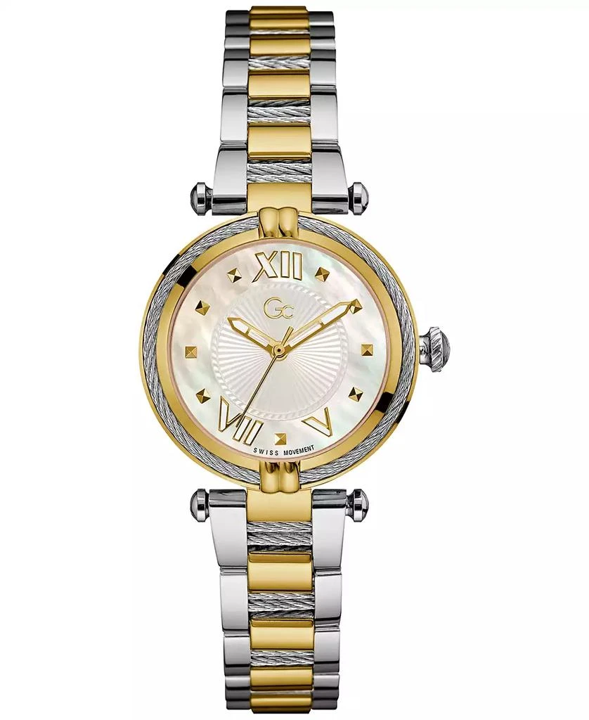 商品GUESS|Women's Swiss Two-Tone Stainless Steel Bracelet Watch 32mm,价格¥3070,第1张图片