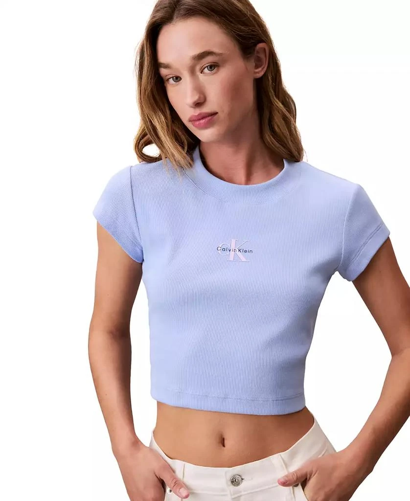 商品Calvin Klein|Women's Monogram Logo Baby T-Shirt,价格¥109,第3张图片详细描述