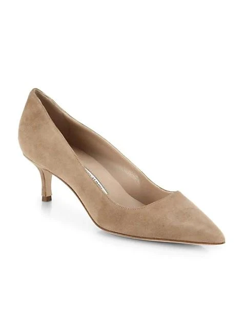 商品Manolo Blahnik|BB 50 丝绒猫跟鞋,价格¥4975,第1张图片
