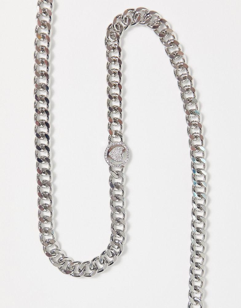商品Reclaimed Vintage|Reclaimed Vintage inspired unisex chunky belly chain with pendant in silver,价格¥99,第5张图片详细描述