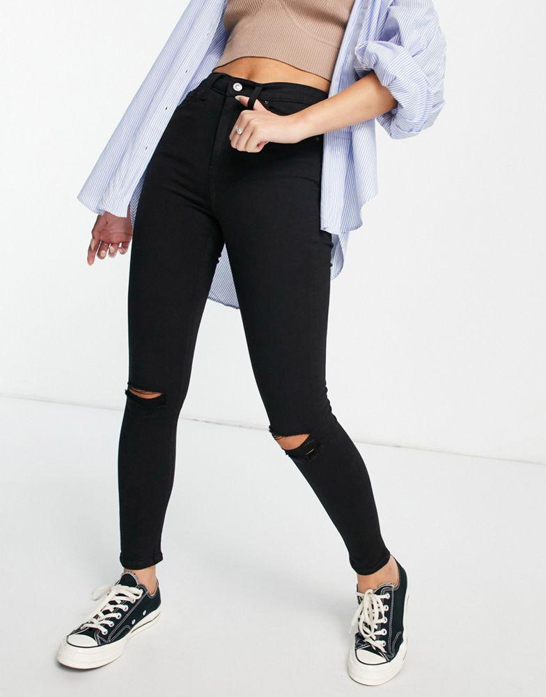 Topshop Jamie jeans in black商品第3张图片规格展示