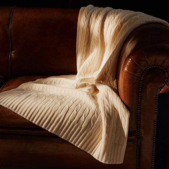 商品Ralph Lauren|Cable Cashmere Throw Blanket,价格¥4507,第2张图片详细描述