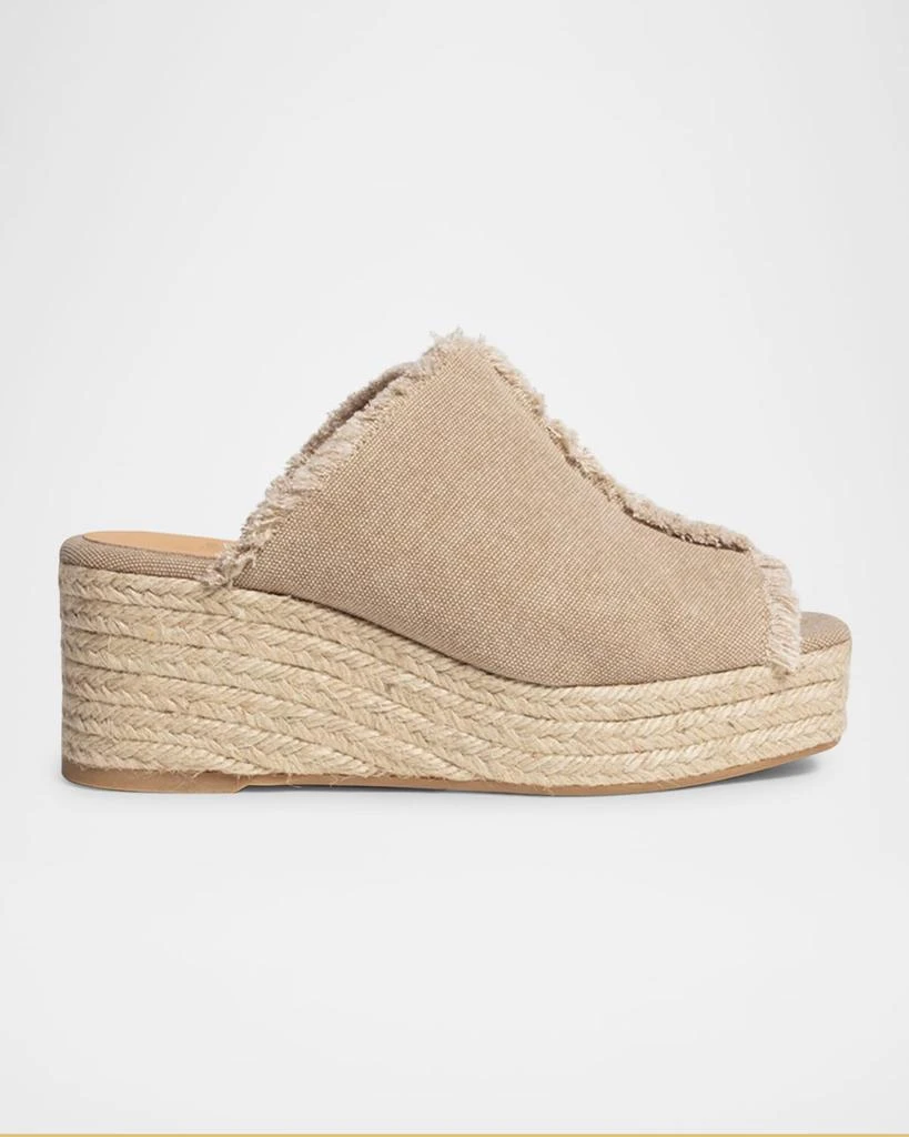 商品Castaner|Queral Frayed Canvas Wedge Espadrille Mules,价格¥1622,第1张图片