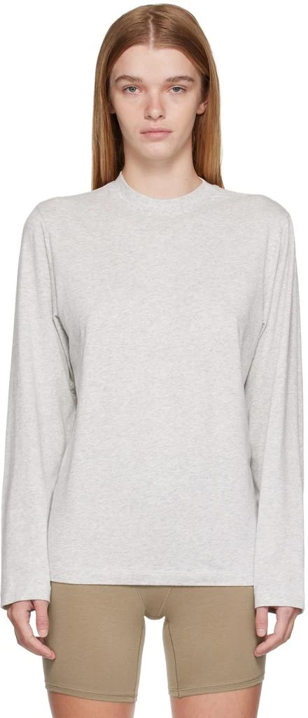 商品SKIMS|Gray SKIMS Boyfriend Sleep Long Sleeve T-Shirt,价格¥400,第1张图片