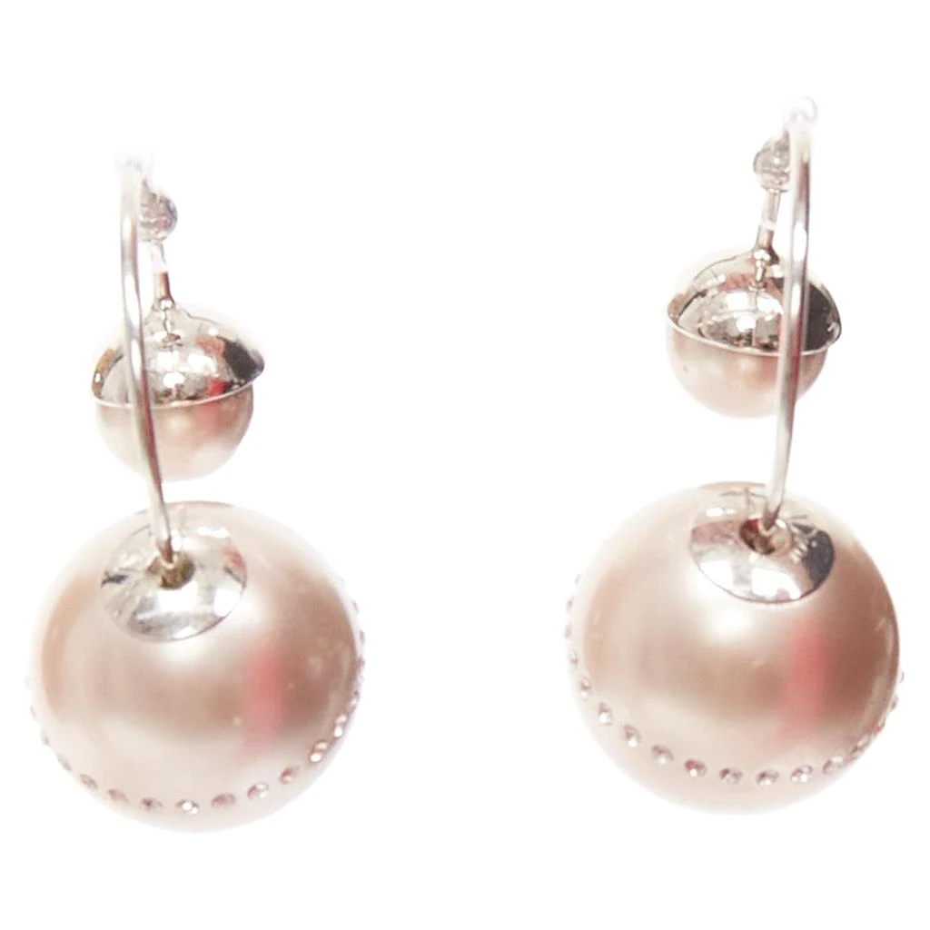 商品[二手商品] Dior|Tribales Pealescent Faux Pearls Crystal Orbital Pin Earrings,价格¥4574,第3张图片详细描述