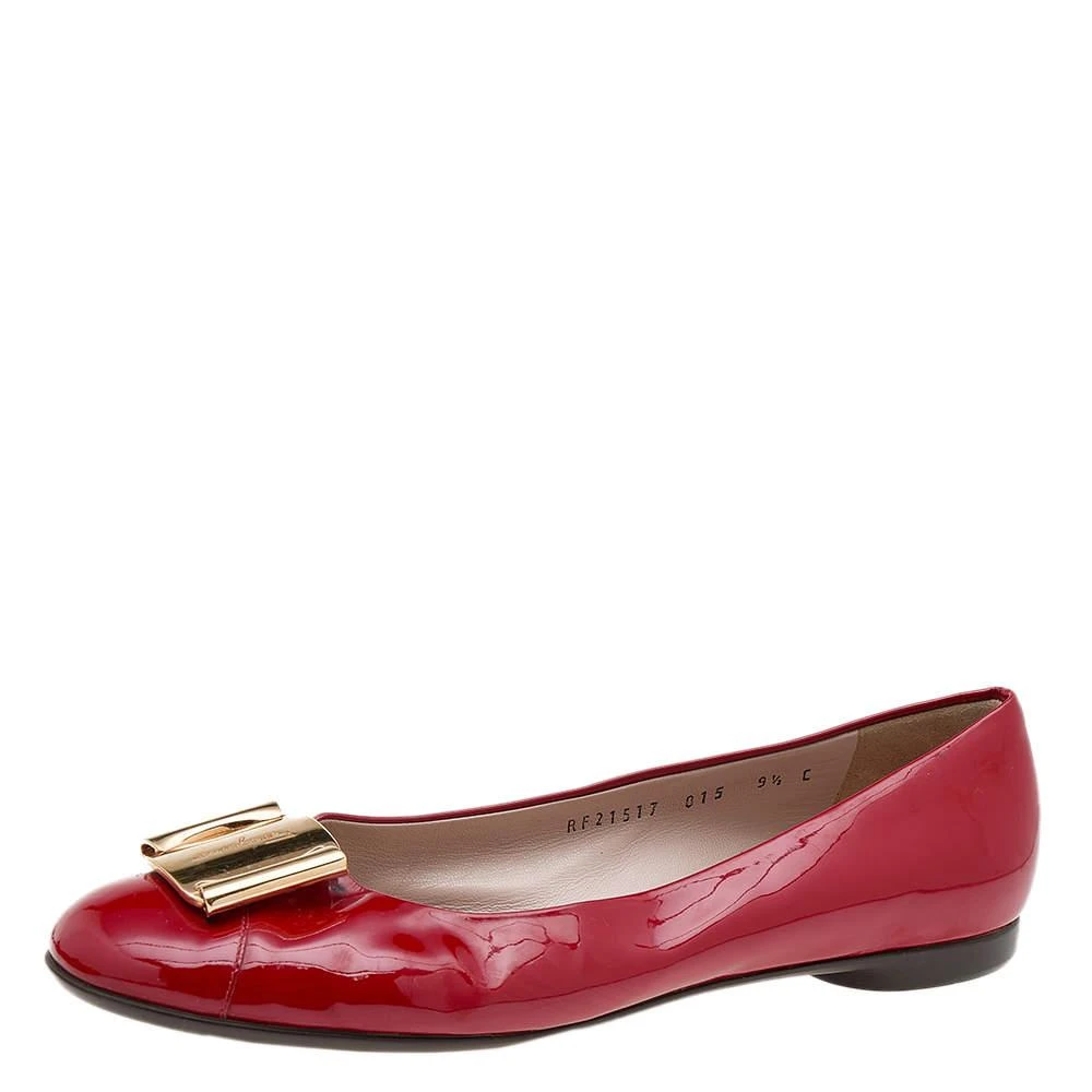 商品[二手商品] Salvatore Ferragamo|Salvatore Ferragamo Red Patent Leather Sun Ballet Flats Size 40,价格¥3050,第1张图片