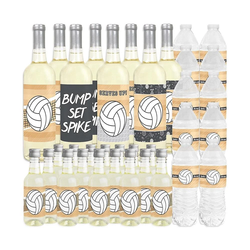 商品Big Dot of Happiness|Bump, Set, Spike - Volleyball - Baby Shower or Birthday Beverage Bar Kit - 34 Pc,价格¥149,第2张图片详细描述