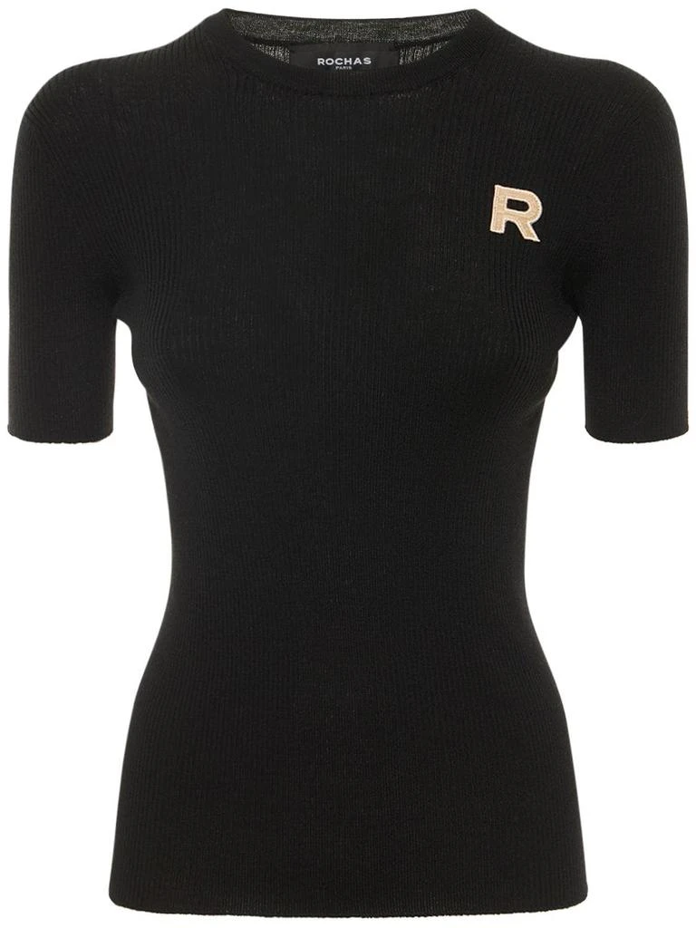 商品ROCHAS|Logo Embroidered Rib Knit Wool Top,价格¥3422,第1张图片