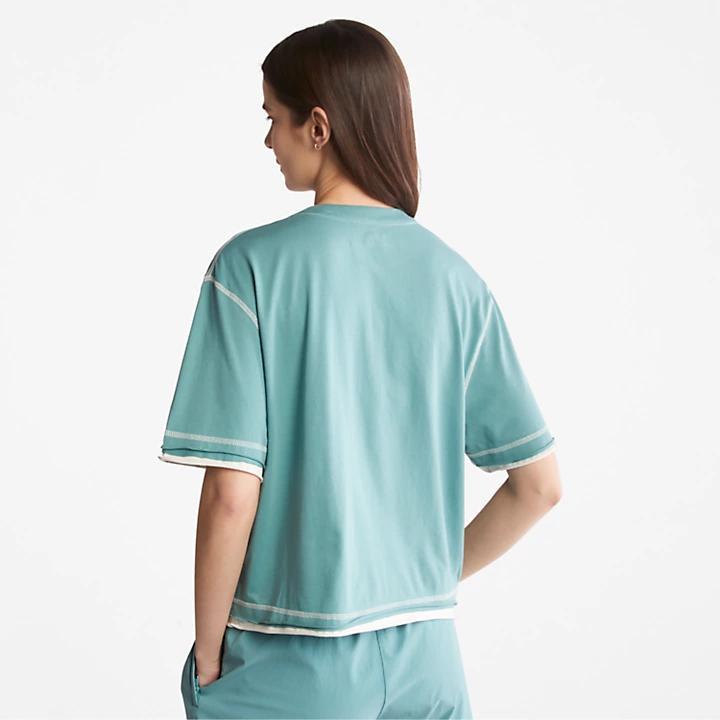 商品Timberland|Anti-Odour Supima® Cotton T-Shirt for Women in Teal,价格¥185,第4张图片详细描述