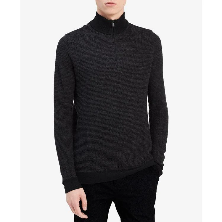 商品Calvin Klein|Men's Classic Merino Wool Quarter-Zip Sweater,价格¥180,第1张图片