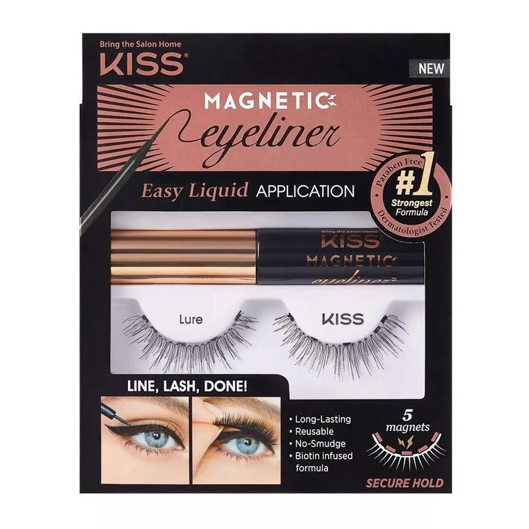 商品Kiss Eye Cosmetics|Kiss Magnetic Eyeliner False Eyelash Starter Kit, 1 Pair,价格¥95,第1张图片
