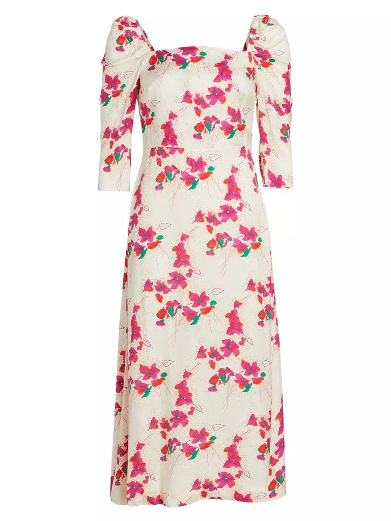 商品ba&sh|Elonor Smocked Jacquard Midi-Dress,价格¥918,第1张图片