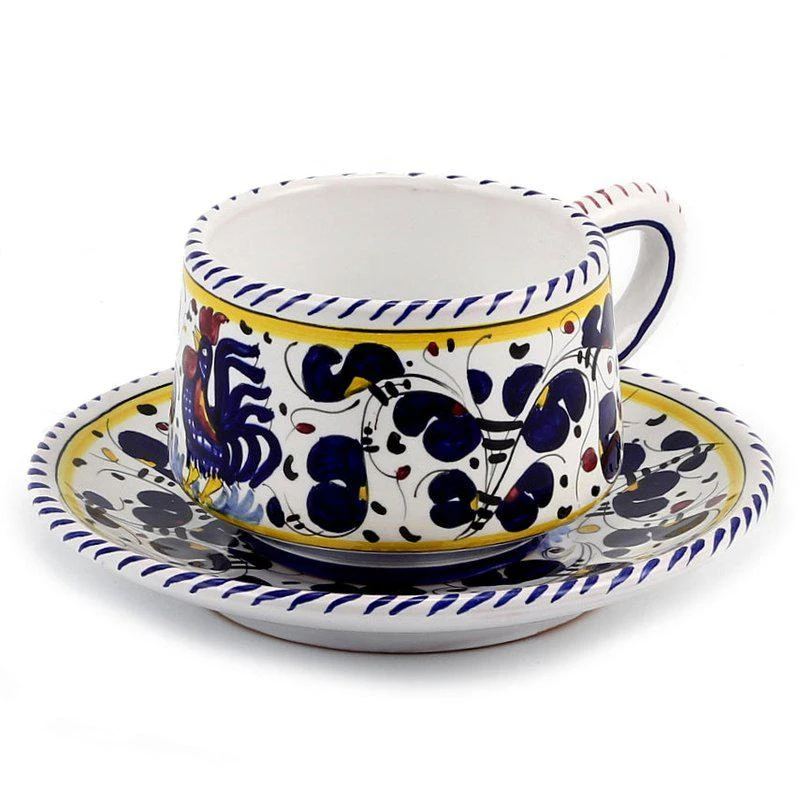 商品Artistica - Deruta of Italy|Orvieto Blue Rooster: Cup and Saucer,价格¥733,第2张图片详细描述