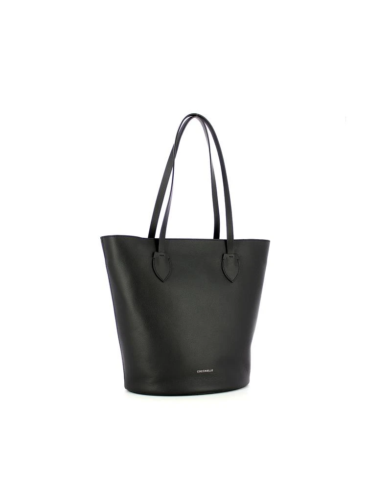 商品Coccinelle|Black Large Grained Leather Tote Bag,价格¥1777,第4张图片详细描述