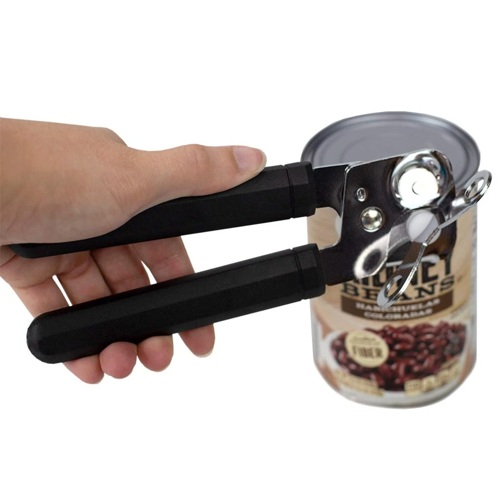 商品Home Basics|Home Basics Stainless Steel Manual Handheld Can Opener with Long Smooth Grip Rubber Handles, Black,价格¥103,第2张图片详细描述