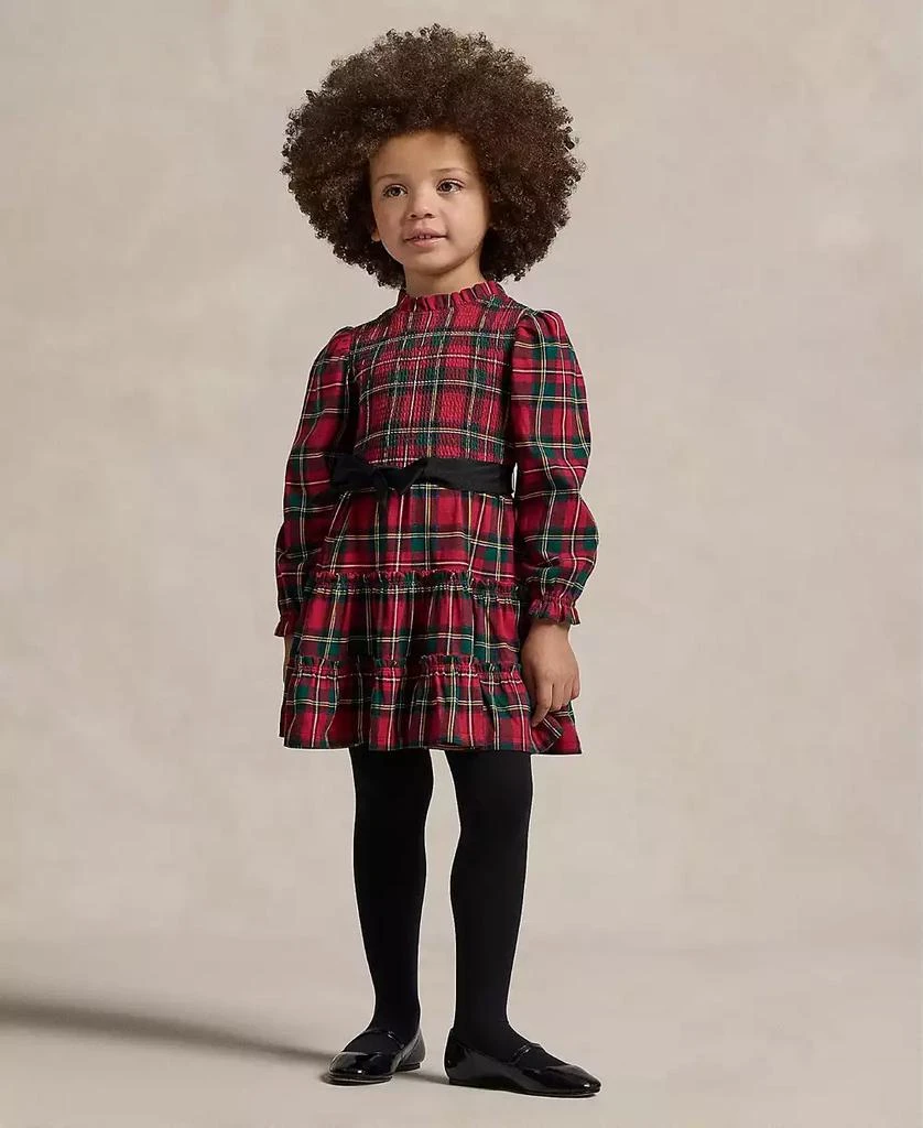 商品Ralph Lauren|Toddler and Little Girls Plaid Smocked Cotton Jersey Dress,价格¥442,第3张图片详细描述