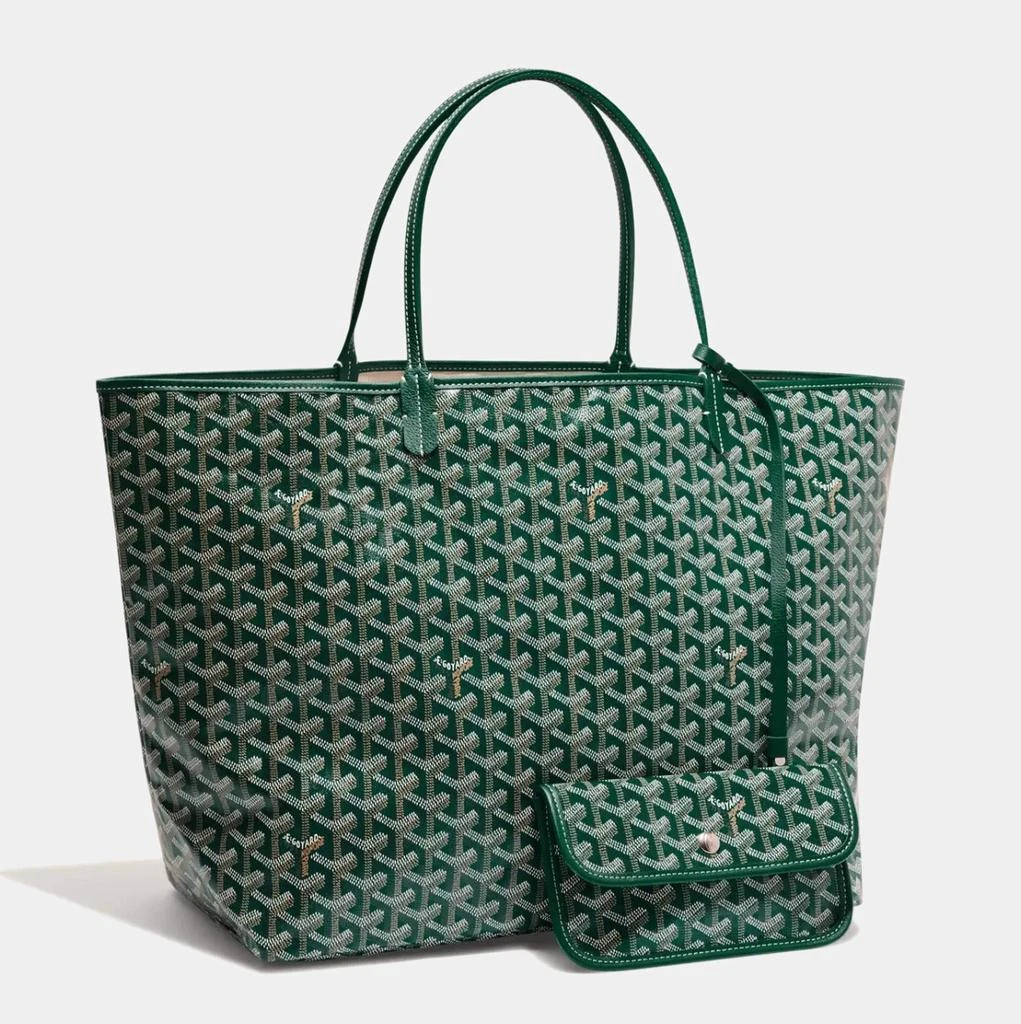 商品Goyard|Goyard Green Goyardine Coated Canvas and Leather Saint Louis GM Tote,价格¥20461,第1张图片