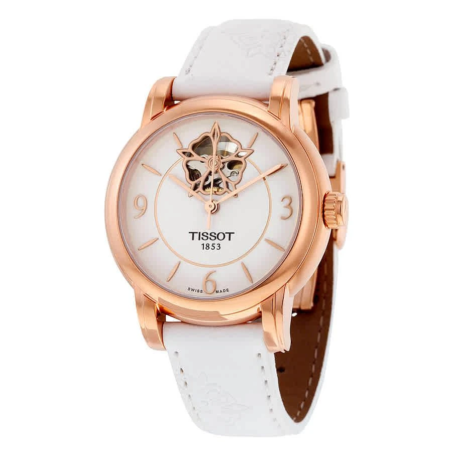 商品Tissot|心媛系列珍珠贝母镂空花朵真皮表带腕表 T0502073701704,价格¥2516,第1张图片