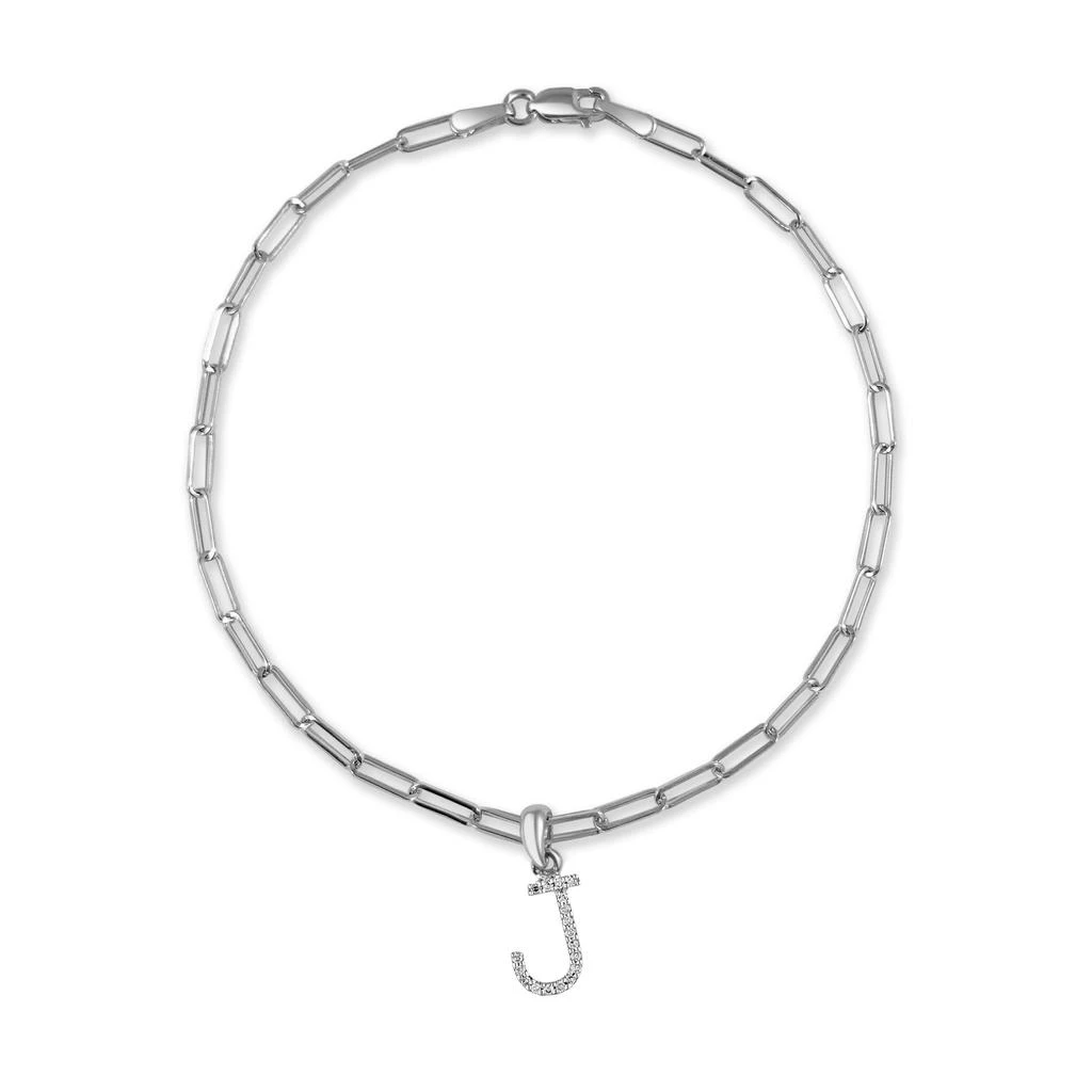 14k White Gold & Diamond Initial Link Bracelet 商品