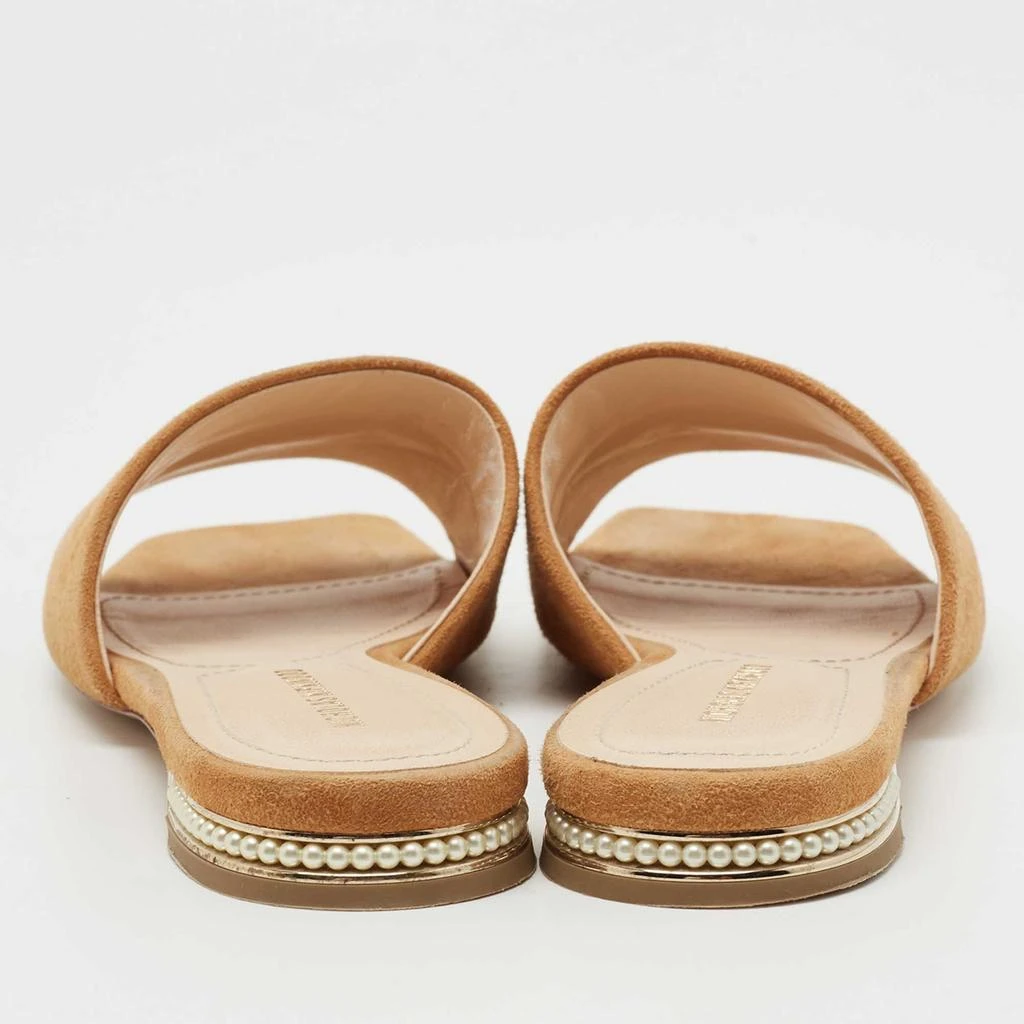 商品[二手商品] Nicholas Kirkwood|Nicholas Kirkwood Tan Suede Pearl Embellished Flat Slides Size 36,价格¥924,第5张图片详细描述