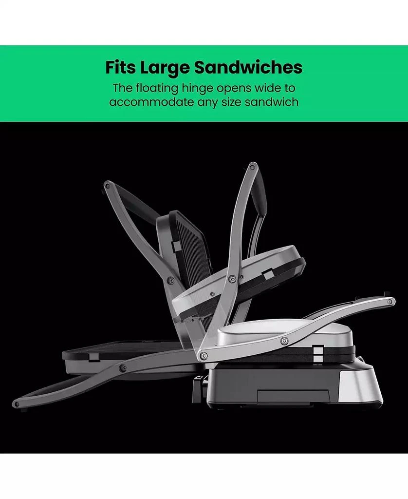 商品Chefman|5 in 1 Panini Press Grill w/ Reversable Non-Stick Plates, Opens Flat,价格¥969,第4张图片详细描述